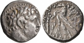 PHOENICIA. Tyre. 126/5 BC-AD 65/6. Half Shekel (Silver, 20 mm, 6.95 g, 1 h), uncertain date. Laureate head of Melkart to right, lion skin tied around ...