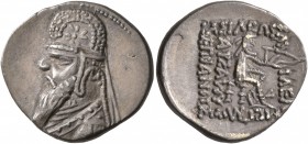 KINGS OF PARTHIA. Mithradates II, 121-91 BC. Drachm (Silver, 20 mm, 4.00 g, 12 h), Rhagai, circa 96/5-93/2. Diademed and draped bust of Mithradates II...