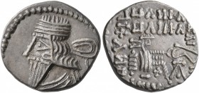 KINGS OF PARTHIA. Pakoros I, circa 78-120. Drachm (Silver, 17 mm, 3.31 g, 12 h), Ekbatana. Diademed and draped bust of Pakoros I to left. Rev. Archer ...