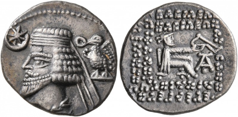 KINGS OF PARTHIA. Phraates IV, circa 38-2 BC. Drachm (Silver, 19 mm, 3.79 g, 12 ...