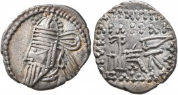 KINGS OF PARTHIA. Osroes II, circa 190-208. Drachm (Silver, 19 mm, 3.09 g, 11 h), Ekbatana. Diademed and draped bust of Osroes II to left, wearing tia...