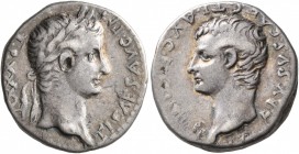 CAPPADOCIA. Caesaraea-Eusebia. Tiberius, with Drusus Caesar, 14-37. Drachm (Silver, 17 mm, 3.53 g, 12 h), 33/4. TI•CAES•AVG•P•M•TR•P•XXXV Laureate hea...