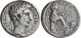 SYRIA, Seleucis and Pieria. Antioch. Augustus, 27 BC-AD 14. Tetradrachm (Silver, 25 mm, 14.11 g, 12 h), CY 29, COS XIII = 2 BC. ΚΑΙΣΑΡΟΣ ΣΕΒΑΣΤΟΥ Laur...