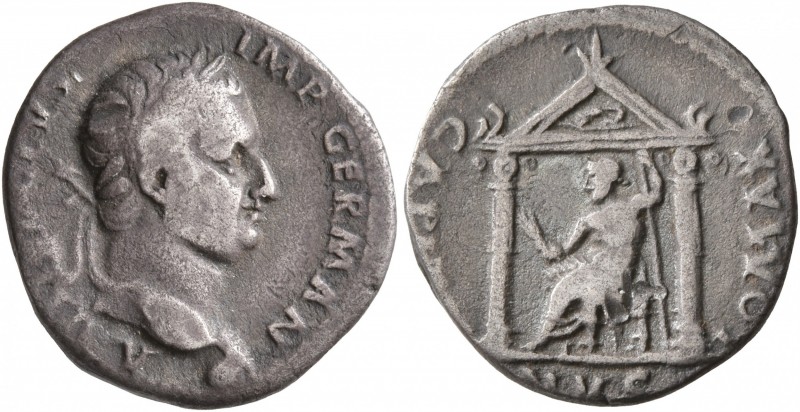 Vitellius, 69. Denarius (Silver, 17 mm, 3.27 g, 8 h), Lugdunum, March-July 69. A...