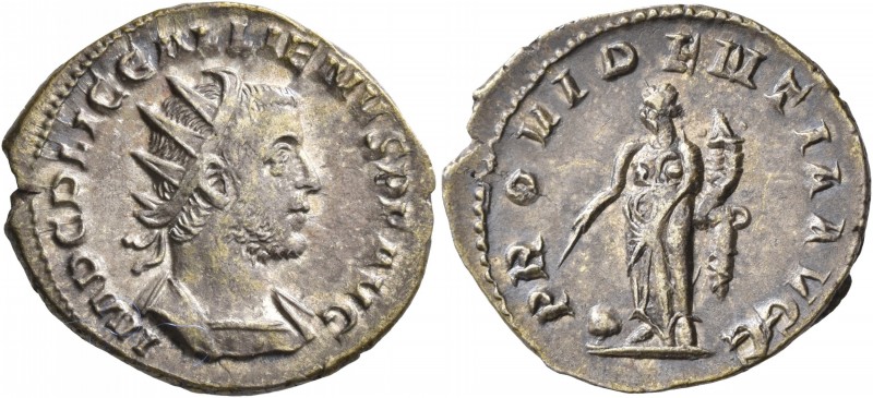 Gallienus, 253-268. Antoninianus (Silver, 22 mm, 3.36 g, 5 h), Rome, 255-256. IM...