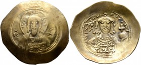 Michael VII Ducas, 1071-1078. Histamenon (Gold, 29 mm, 4.33 g, 6 h), Constantinopolis. Bust of Christ Pantokrator facing, wearing tunic and pallium, r...