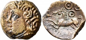 CELTIC, Central Gaul. Bituriges Cubi. Circa 80-50 BC. AE (Bronze, 16 mm, 2.22 g, 8 h), Abudos. [ABVDOS] Celticized male head to left. Rev. ABVD[OS] Ce...
