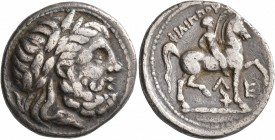 CELTIC, Lower Danube. Uncertain tribe. Circa 300-250 BC. Tetradrachm (Silver, 26 mm, 14.00 g, 6 h), imitating an issue of Philip II of Macedon from Am...