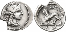 GAUL. Massalia. Circa 125-90 BC. Tetrobol (Silver, 18 mm, 2.65 g, 4 h). Laureate head of Artemis to right, wearing pendant earring and pearl necklace,...