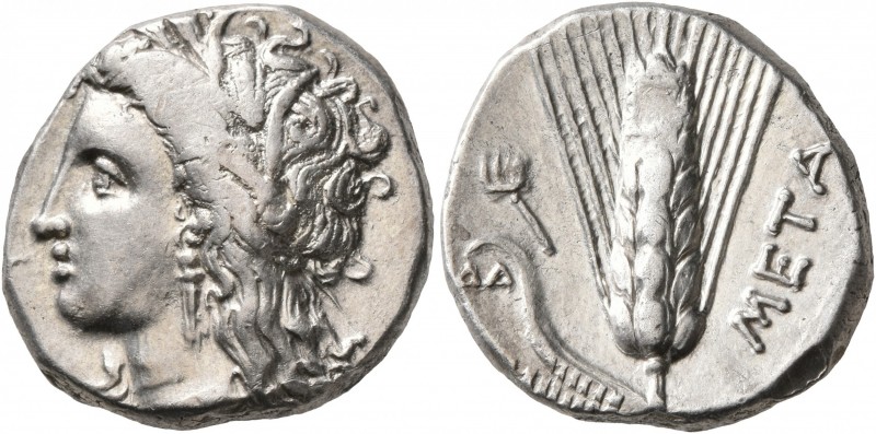 LUCANIA. Metapontion. Circa 330-290 BC. Didrachm or Nomos (Silver, 21 mm, 7.89 g...