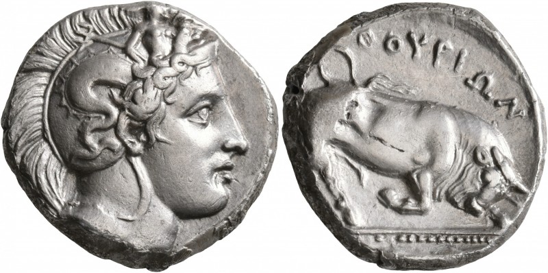 LUCANIA. Thourioi. Circa 400-350 BC. Distater (Silver, 24 mm, 15.72 g, 10 h). He...