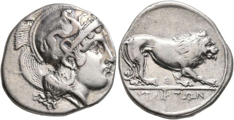 LUCANIA. Velia. Circa 340-334 BC. Didrachm or Nomos (Silver, 22 mm, 7.50 g, 5 h)...