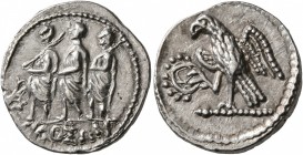 SKYTHIA. Geto-Dacians. Koson, mid 1st century BC. Drachm (Silver, 19 mm, 4.12 g, 11 h). KOΣΩN Roman consul accompanied by two lictors advancing left; ...