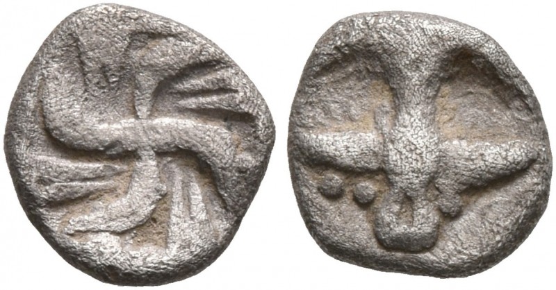 THRACE. Apollonia Pontika. Late 5th-4th centuries BC. Hemiobol (Silver, 7 mm, 0....