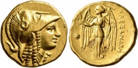 KINGS OF MACEDON. Alexander III ‘the Great’, 336-323 BC. Stater (Gold, 18 mm, 8.64 g, 10 h), Amphipolis, struck under Antipater, circa 325-323/2. Head...