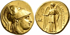 KINGS OF MACEDON. Alexander III ‘the Great’, 336-323 BC. Stater (Gold, 18 mm, 8.63 g, 6 h), Lampsakos, struck under Kalas or Demarchos, circa 328/5-32...