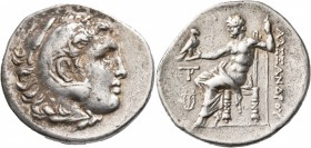 KINGS OF MACEDON. Alexander III ‘the Great’, 336-323 BC. Tetradrachm (Silver, 32 mm, 17.00 g, 1 h), Mytilene, circa 215-200. Head of Herakles to right...