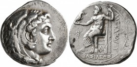 KINGS OF MACEDON. Alexander III ‘the Great’, 336-323 BC. Tetradrachm (Silver, 29 mm, 17.10 g, 7 h), Arados, struck under Menes or Laomedon, 324/3-320....