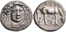 THESSALY. Larissa. Circa 400-370 BC. Drachm (Silver, 18 mm, 6.08 g, 7 h). Head of the nymph Larissa facing slightly to right, wearing necklace. Rev. Λ...