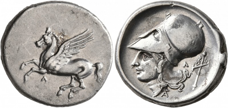 AKARNANIA. Leukas. Circa 320-280 BC. Stater (Silver, 23 mm, 8.41 g, 11 h). Λ Peg...