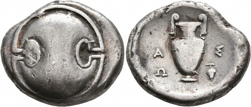 BOEOTIA. Thebes. Circa 395-338 BC. Stater (Silver, 23 mm, 11.76 g), Aso(p)..., m...