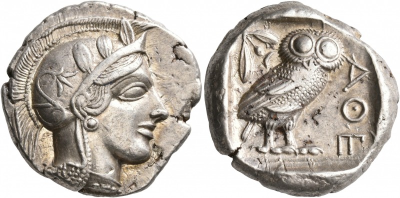 ATTICA. Athens. Circa 440s-430s BC. Tetradrachm (Silver, 25 mm, 17.22 g, 7 h). H...