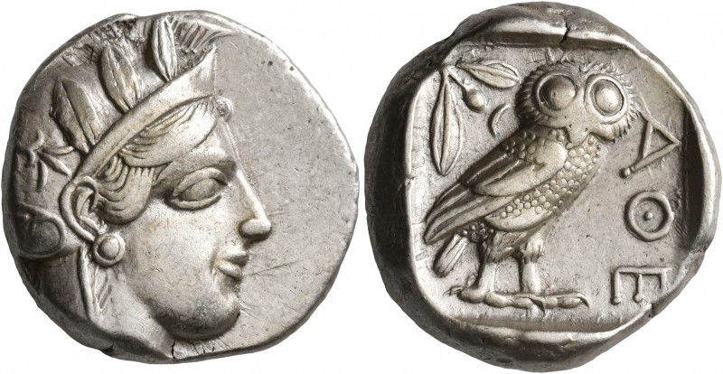 ATTICA. Athens. Circa 430s BC. Tetradrachm (Silver, 24 mm, 17.17 g, 2 h). Head o...