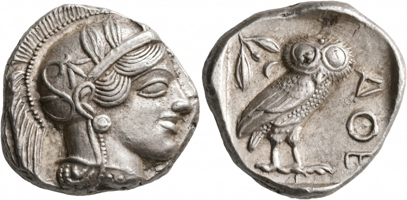 ATTICA. Athens. Circa 430s-420s BC. Tetradrachm (Silver, 24 mm, 17.24 g, 7 h). H...