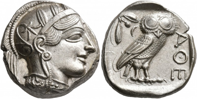 ATTICA. Athens. Circa 430s-420s BC. Tetradrachm (Silver, 24 mm, 17.22 g, 1 h). H...