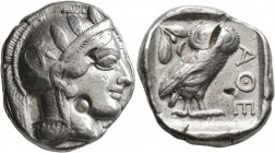 ATTICA. Athens. Circa 430s-420s BC. Tetradrachm (Silver, 26 mm, 17.09 g, 7 h). Head of Athena to right, wearing crested Attic helmet decorated with th...