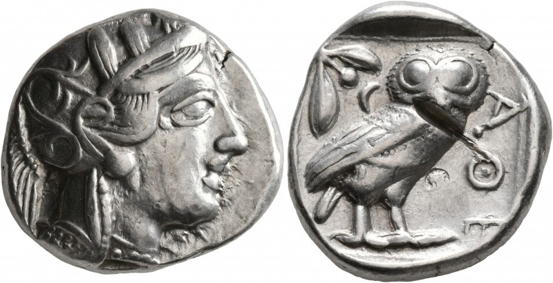 ATTICA. Athens. Circa 420s-404 BC. Tetradrachm (Silver, 25 mm, 17.14 g, 10 h). H...