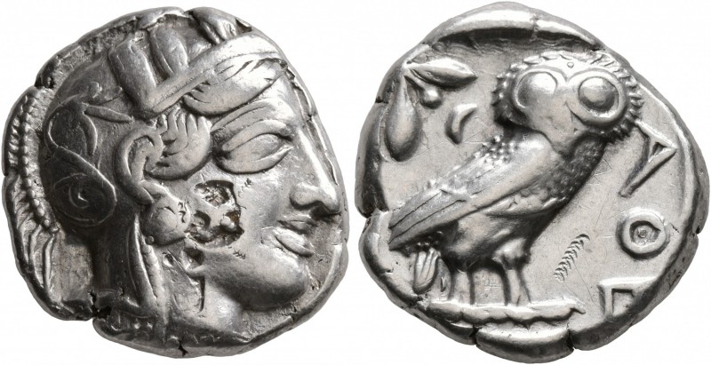 ATTICA. Athens. Circa 420s-404 BC. Tetradrachm (Silver, 24 mm, 17.14 g, 8 h). He...