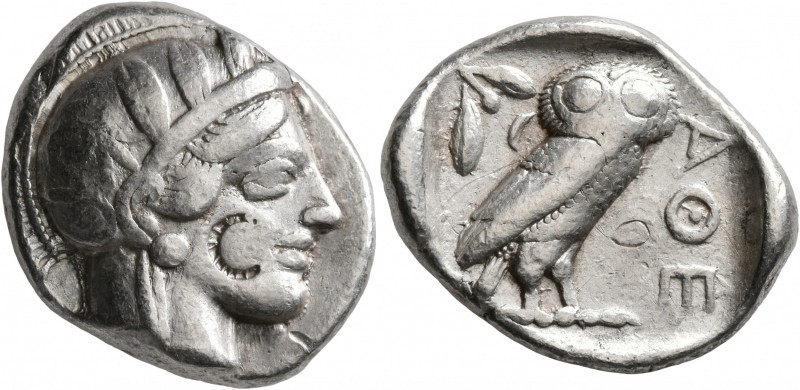 ATTICA. Athens. Circa 420s-404 BC. Tetradrachm (Silver, 27 mm, 17.10 g, 4 h). He...