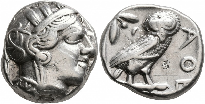 ATTICA. Athens. Circa 420s-404 BC. Tetradrachm (Silver, 23 mm, 17.12 g, 7 h). He...