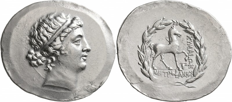 AEOLIS. Kyme. Circa 155-143 BC. Tetradrachm (Silver, 38 mm, 16.32 g, 12 h), Metr...