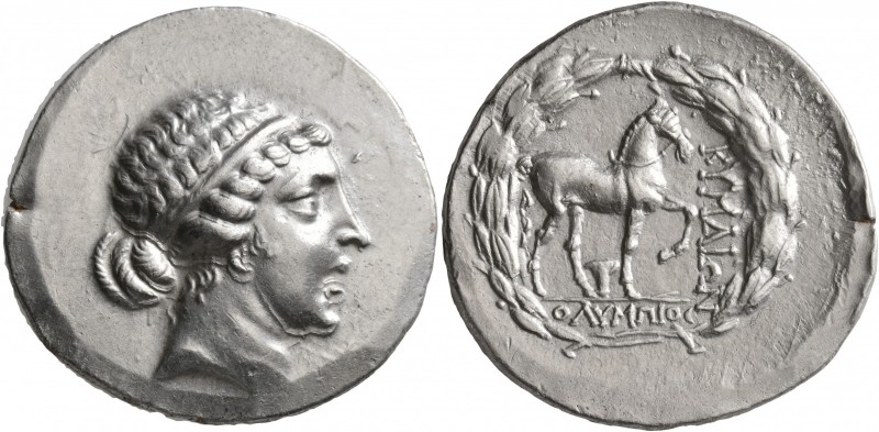 AEOLIS. Kyme. Circa 155-143 BC. Tetradrachm (Silver, 33 mm, 16.69 g, 12 h), Olym...