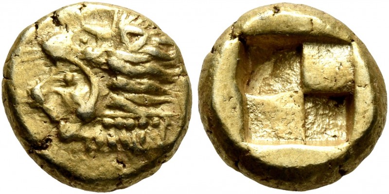 IONIA. Erythrai. Circa 550-500 BC. Hekte (Electrum, 10 mm, 2.54 g). Head of Hera...