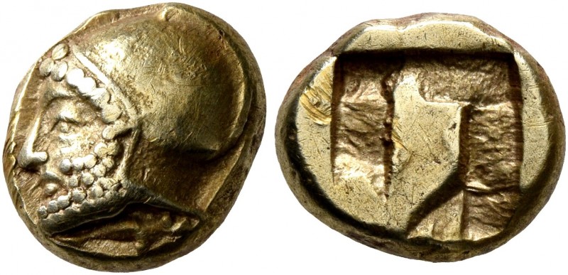 IONIA. Phokaia. Circa 521-478 BC. Hekte (Electrum, 11 mm, 2.56 g). Bearded male ...