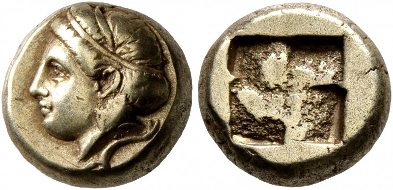 IONIA. Phokaia. Circa 478-387 BC. Hekte (Electrum, 10 mm, 2.55 g). Head of a fem...