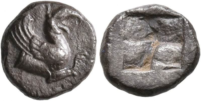 IONIA. Teos. Late 6th-early 5th century BC. Diobol (Silver, 11 mm, 1.61 g). Fore...