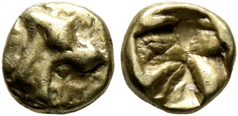 IONIA. Uncertain. Circa 600-550 BC. 1/48 Stater (Electrum, 5 mm, 0.31 g), Lydo-M...