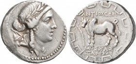 CARIA. Antioch ad Maeandrum. Circa 90/89-65/60 BC. Tetradrachm (Silver, 27 mm, 16.18 g, 12 h), Moschas, son of Xanthos, magistrate. Laureate head of A...