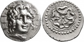 ISLANDS OFF CARIA, Rhodos. Rhodes. Circa 88/42 BC-AD 14. Drachm (Silver, 19 mm, 4.17 g), Kritokles, magistrate. Radiate head of Helios facing slightly...