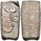 ASIA MINOR. Uncertain. Tessera (Lead, 17x33 mm, 24.17 g), circa 2nd-1st centuries BC (?). Scorpion. Rev. Blank. A curious, interesting and very attrac...