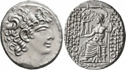 SYRIA, Seleukis and Pieria. Antioch. Aulus Gabinius, proconsul, 57-55 BC. Tetradrachm (Silver, 28 mm, 15.62 g, 1 h), in the name of Philip I Philadelp...