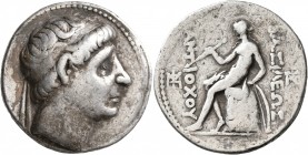 SELEUKID KINGS OF SYRIA. Antiochos I Soter, 281-261 BC. Tetradrachm (Silver, 29 mm, 17.00 g, 7 h), Seleukeia on the Tigris. Diademed head of Antiochos...
