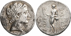 SELEUKID KINGS OF SYRIA. Seleukos II Kallinikos, 246-226 BC. Tetradrachm (Silver, 29 mm, 17.00 g, 12 h), Antioch subsidiary mint. Diademed head of Sel...