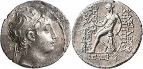 SELEUKID KINGS OF SYRIA. Demetrios II Nikator, first reign, 146-138 BC. Tetradrachm (Silver, 29 mm, 16.27 g, 2 h), Antiochia on the Orontes, SE 167 = ...