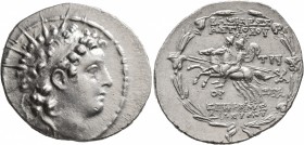 SELEUKID KINGS OF SYRIA. Antiochos VI Dionysos, 144-142 BC. Tetradrachm (Silver, 33 mm, 16.44 g, 1 h), Antiochia on the Orontes, SE 169 = 144/3 BC. Ra...