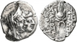 SELEUKID KINGS OF SYRIA. Cleopatra Thea & Antiochos VIII, 126/5-121/0 BC. Hemidrachm (Silver, 14 mm, 1.85 g, 6 h), Ace-Ptolemais. Jugate busts of Cleo...